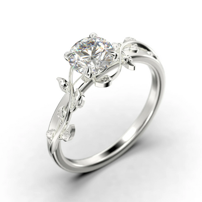 2CT Moissanite S925 Leaf Design Ring