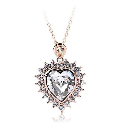 Rose Gold Plated Cubic Zirconia Heart Pendant