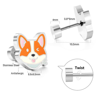 Corgi Earrings Set