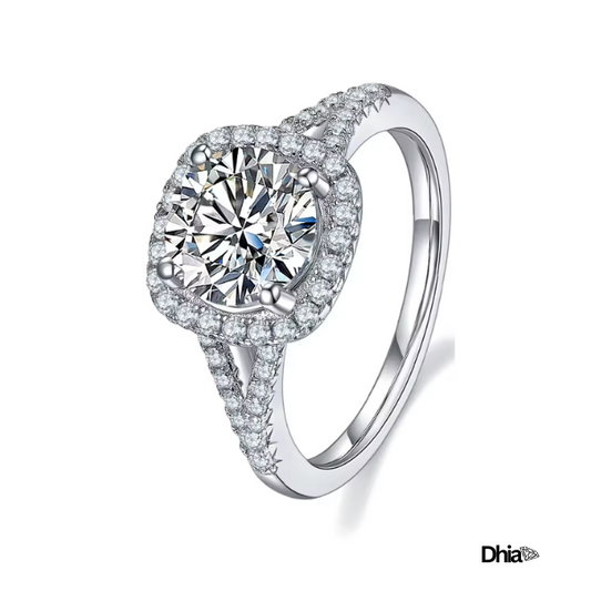 3.0CT S925 Moissanite Pave V Ring