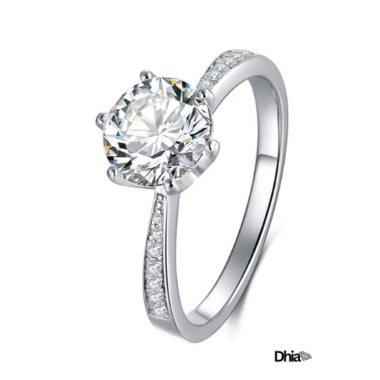 2.0CT S925 Moissanite Solitaire Pave Ring