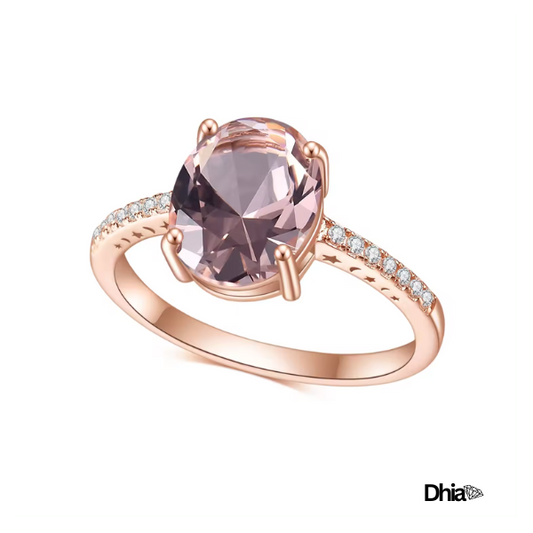 Dhia Rose Gold Oval Morganite Ring