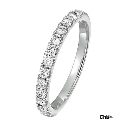 Half Eternity Moissanite Wedding Band Ring in 9KT Gold