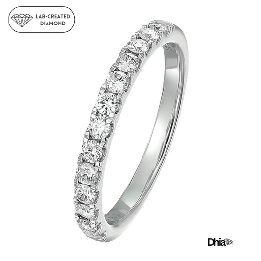 Half Eternity Lab-Created Diamond Wedding Band in 9KT Gold