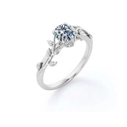 2CT Moissanite S925 Leaf Design Ring