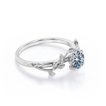 2CT Moissanite S925 Leaf Design Ring