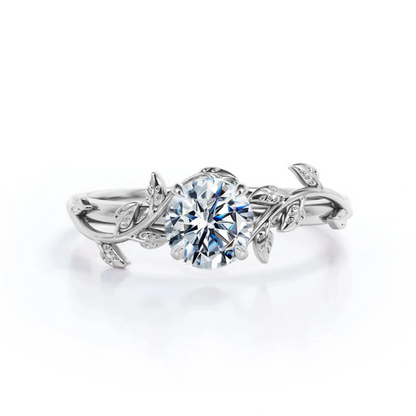 2CT Moissanite S925 Leaf Design Ring