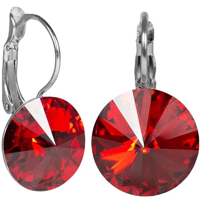 10mm Rivoli Red Drop Earrings