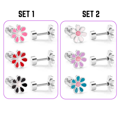 Daisy Earrings 3 Pack Set