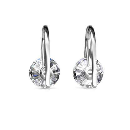 Elegant Hook Drop Earrings Set with Swarovski Crystals