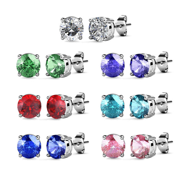 7 Day Earrings Box Sets with Crystals from Swarovski