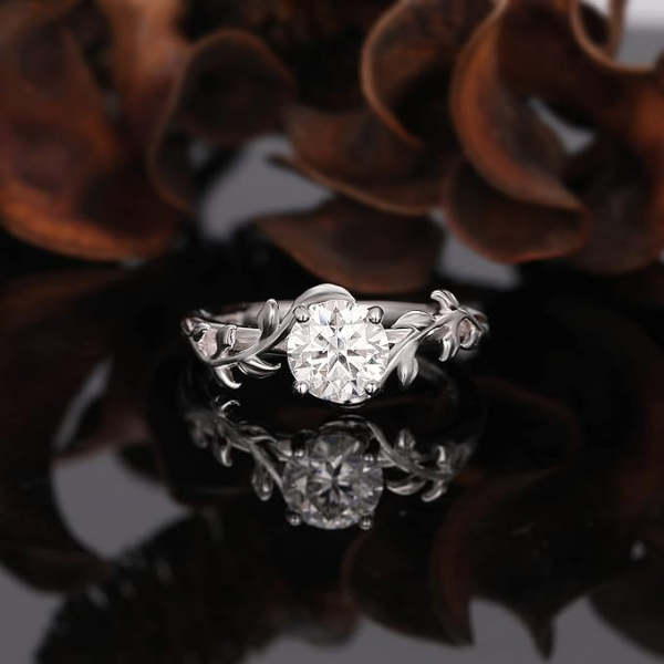 2CT Moissanite S925 Leaf Design Ring