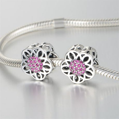 S925 Flower Cluster Charm