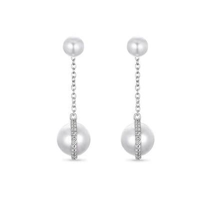 Pearl Earrings with Crystals from Swarovski