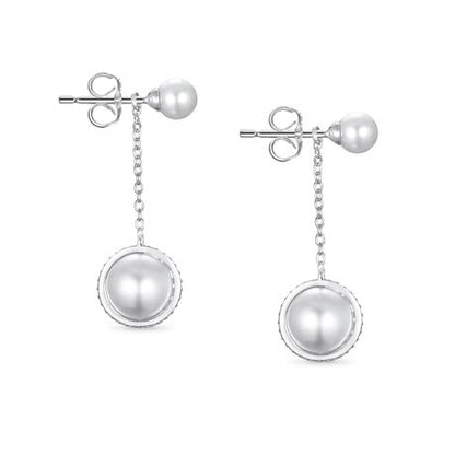 Pearl Earrings with Crystals from Swarovski