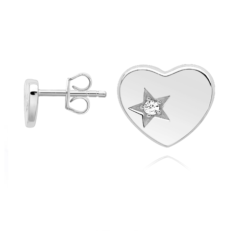 Cupid Heart EarringsExpress your love with these Cupid Heart Earrings. Featuring clear Swarovski Zirconia, they're a timeless way to show your affection. Crafted with the finest materiaEarringsDJ007Dhia JewelleryCupid Heart Earrings