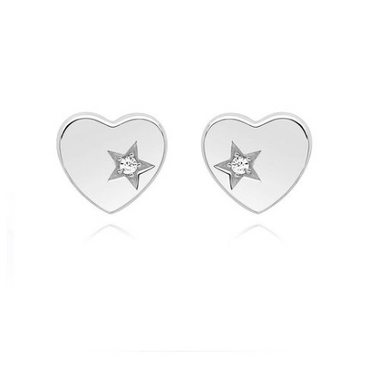 Cupid Heart EarringsExpress your love with these Cupid Heart Earrings. Featuring clear Swarovski Zirconia, they're a timeless way to show your affection. Crafted with the finest materiaEarringsDJ007Dhia JewelleryCupid Heart Earrings