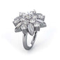 Flower Ring embellished with Swarovski ZirconiaThis beautiful Flower Ring is a luxurious addition to any jewellery collection. Crafted with S925 Sterling Silver and adorned with an array of Swarovski Zirconia, itRingsDJ004Dhia JewelleryFlower Ring embellished