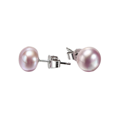 Freshwater Button Pearls - Purple