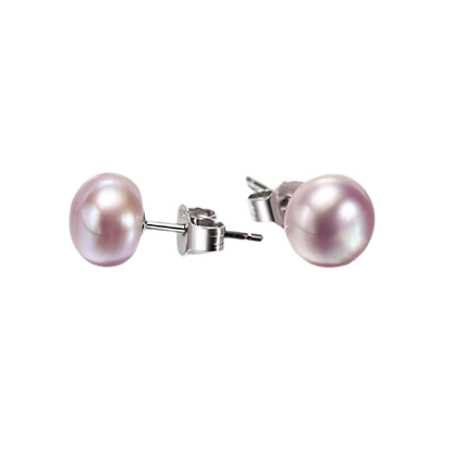 Freshwater Button Pearls - Purple