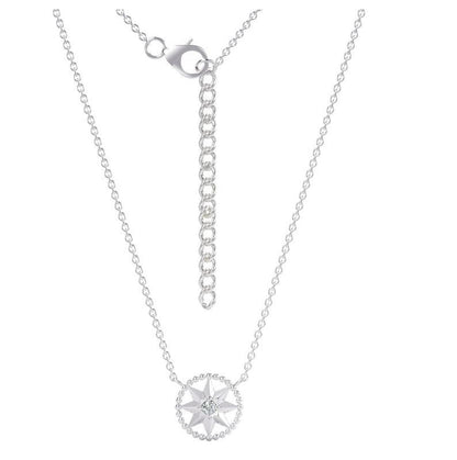 Silver Compass Necklace